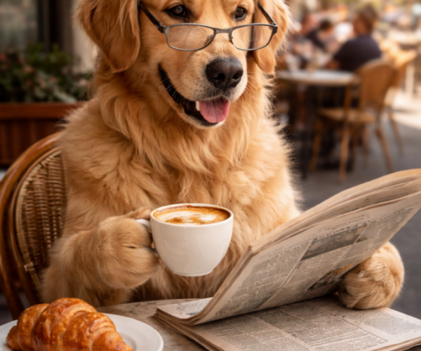 Puzle Perro con periódico